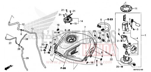 SERBATOIO CARBURANTE/POMPA CARBURANTE CB500FAM di 2021